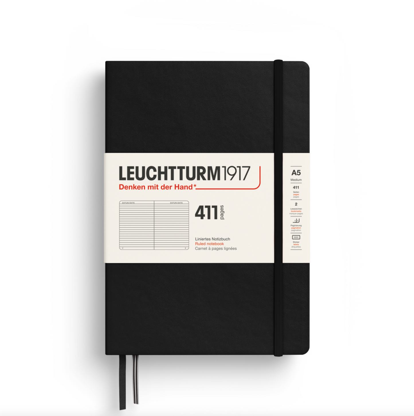 Leuchtturm1917 A5 Hardcover Notebook - 411 Ruled Pages