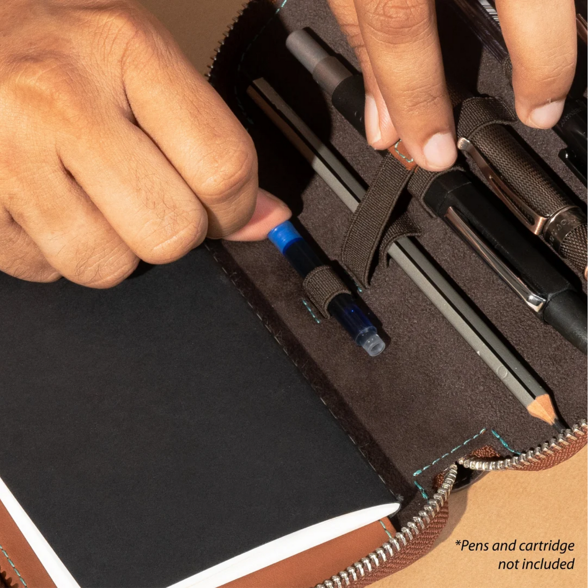 Endless Companion Leather Adjustable Pen Pouch - 3 Pens