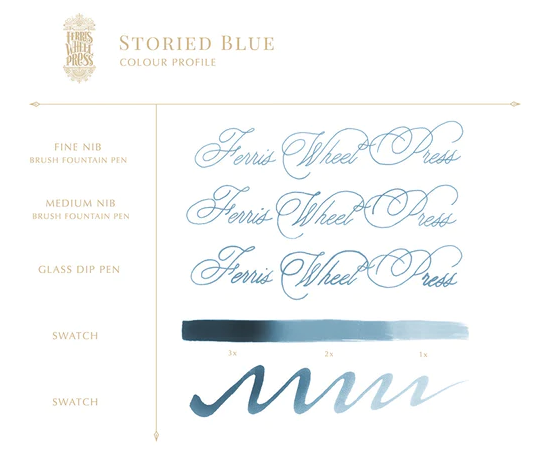 Ferris Wheel Press "Storied Blue" 38ml Bottled Ink