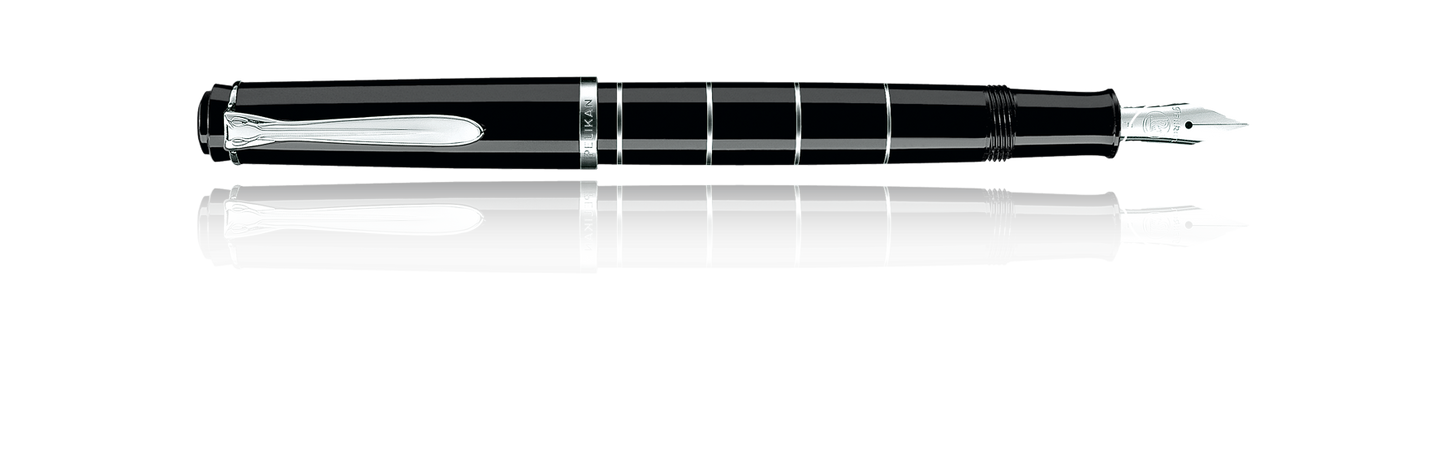 Pelikan Series M215 Black Silver Rings Fountain Pen