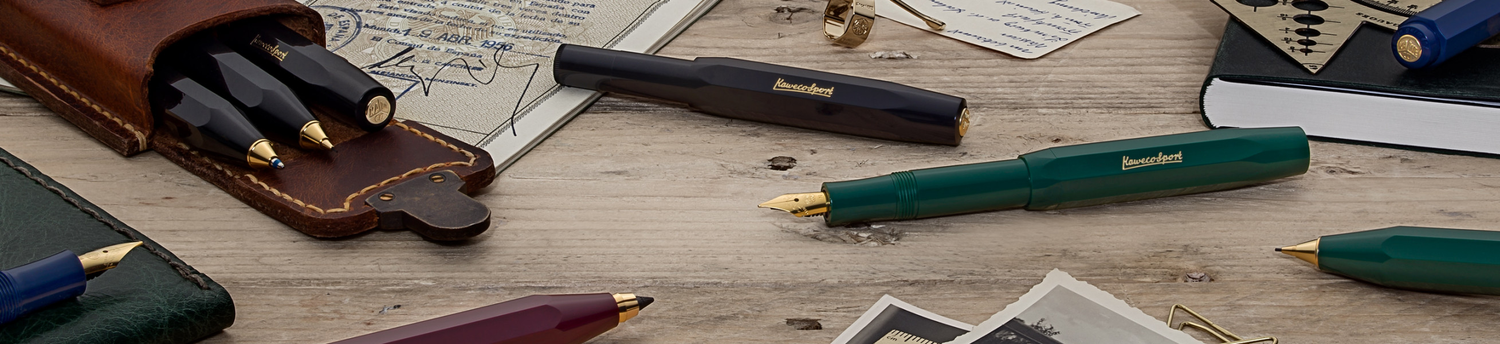 A table full of beautiful Kaweco Pens