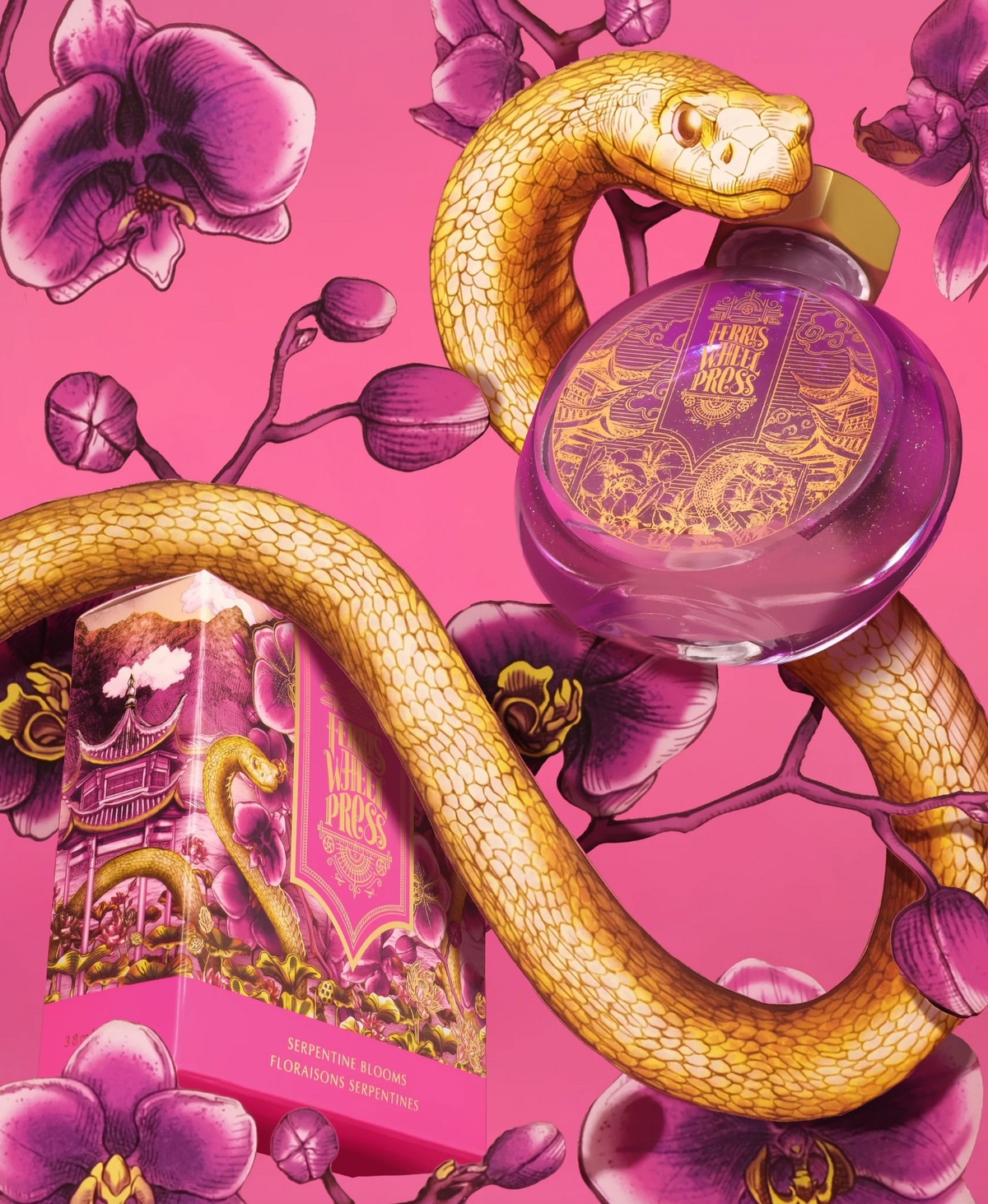 Ferris Wheel Press Fête Chinoise | Year of the Snake Special Edition | Serpentine Blooms
