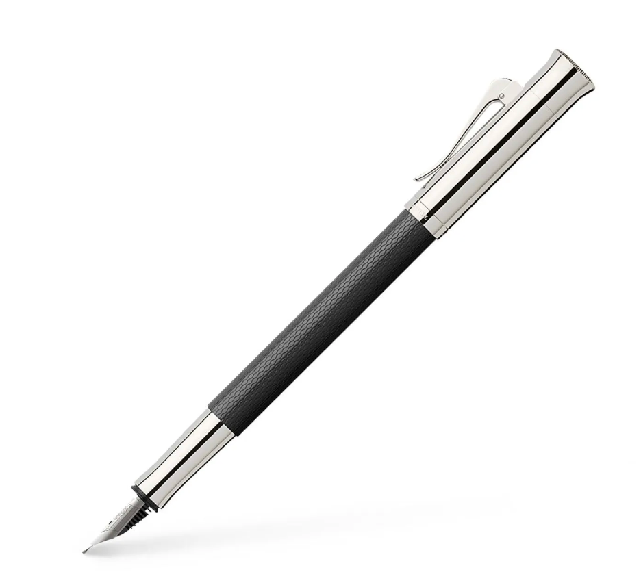 Graf Von Faber-Castell Guilloche Black/Rhodium Fountain Pen