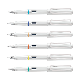 Lamy Safari Limited Edition Coloured Ring Fountain Pen Set-All Black & All White