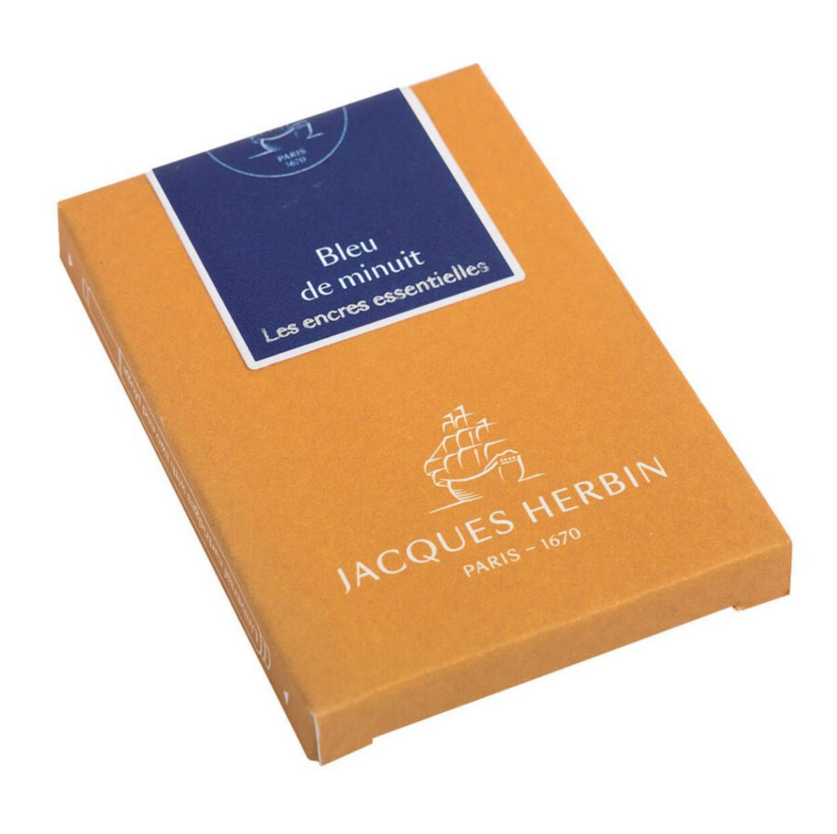 J Herbin Maxi Bleu de Minuit Ink Cartridges International Size-Box of 7