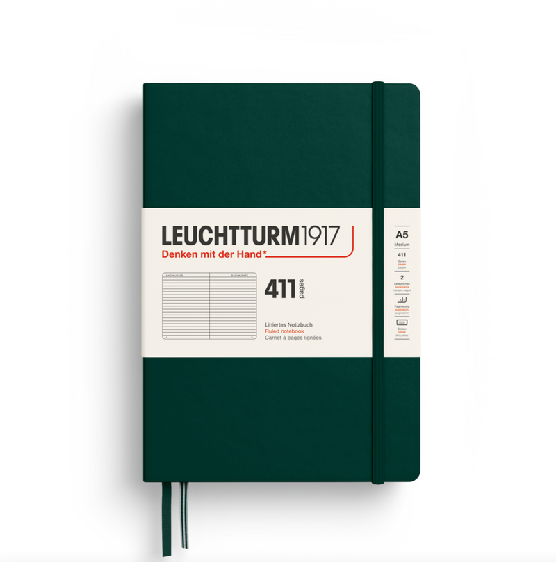 Leuchtturm1917 A5 Hardcover Notebook - 411 Ruled Pages