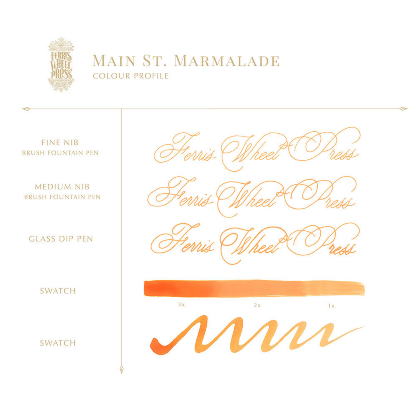 Ferris Wheel Press "Main St. Marmalade" 38mL Bottled Ink
