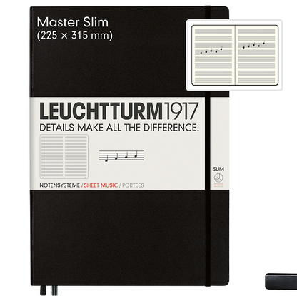 Notebook Master Slim (A4+), Hardcover With Staves