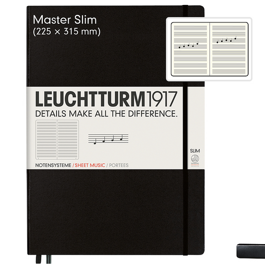 Notebook Master Slim (A4+), Hardcover With Staves