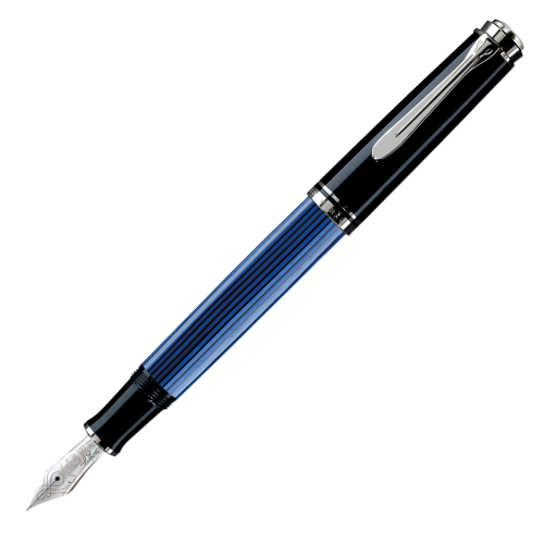 Pelikan SOUVERAN M405 DARK-BLUE 万年筆　字幅F Pelikan Souveran M405 Black/Blue Fountain Pen – The Pen Counter