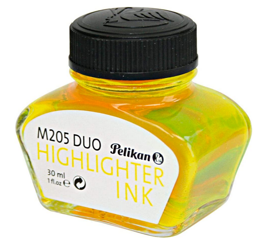 Pelikan M205 Duo Highlighter Neon Yellow Fountain Pen Set