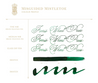 Swatches of Ferris Wheel Press Misguided Mistletoe in fine, medium, glass nib, and two different swatches. Dark evergreen coloured ink