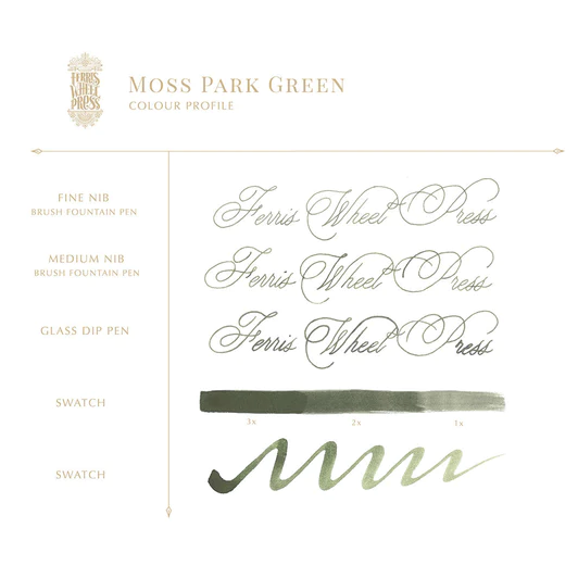 Ferris Wheel Press "Moss Park Green" 38ml Bottled Ink