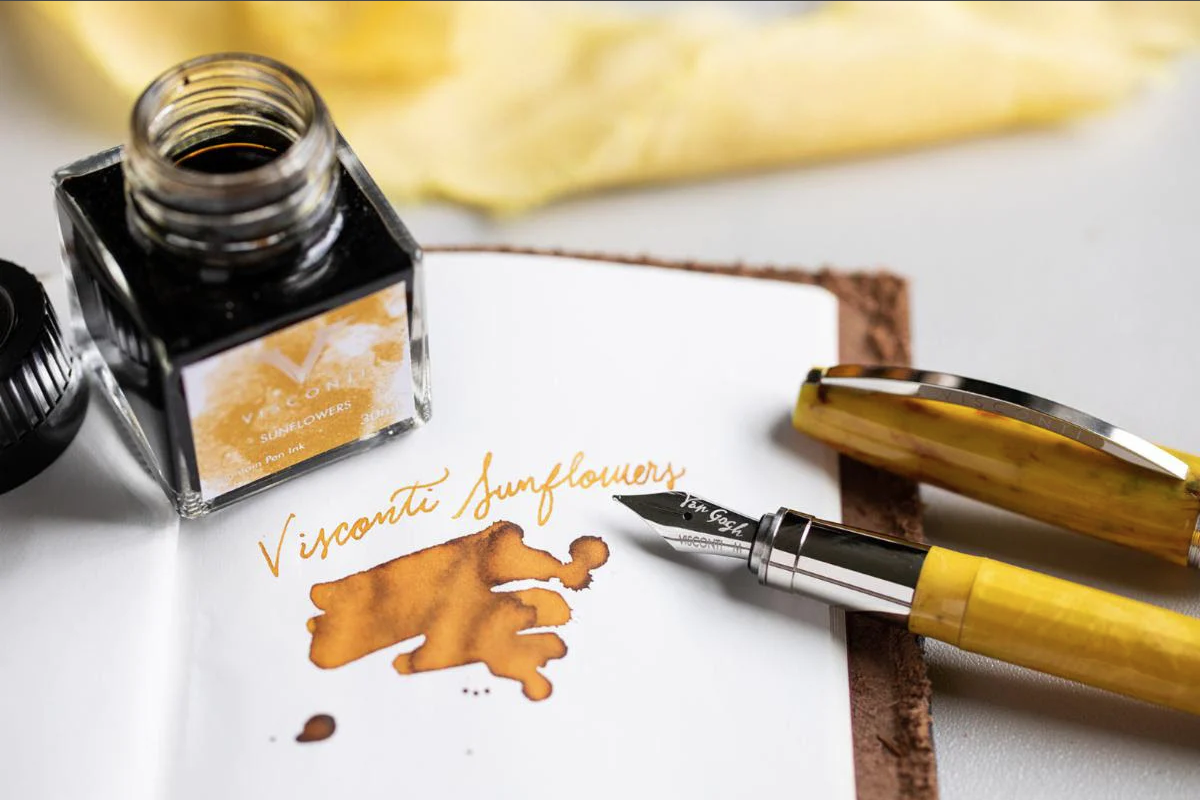 Visconti Impressionist Van Gogh "Sunflowers" Fountain Pen Set w/ Ink