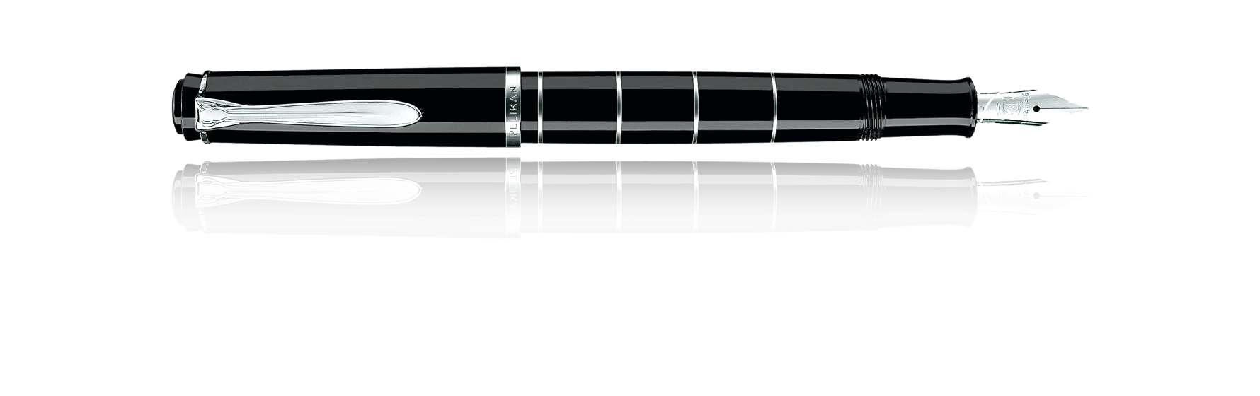 Pelikan Series M215 Black Silver Rings Fountain Pen